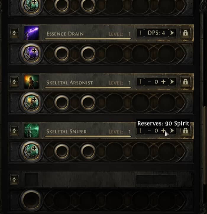 poe 2 spirit bar